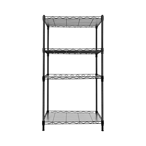 4-Tier Wire Shelving Unit And Storage, Shelves For Storage Height Adjustable Metal Wire Rack Shelving For Garage Kitchen Pantry Closet Laundry Bathroom Load 350Lbs (21.5 X 11.5 X 42.5 Inch) #TOP3