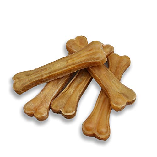 Pilgrim Pet 5-Pack of Premium Compressed Rawhide Bones for Dogs - Long Lasting 100% All Natural Bones for Aggressive Chewers (Medium 6.5  Bones Approx. 3.7oz ea.)