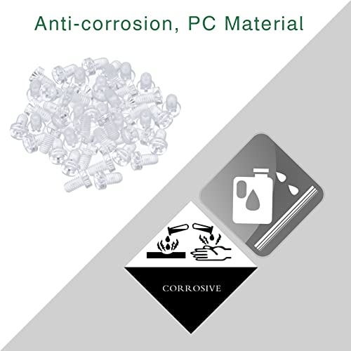 Pzsmocn 100 Pieces/50 Sets M5*8 mm PC Transparent Plastic Cross-recessed Round Head Screws and Hexagonal Nuts Kit - Image 4