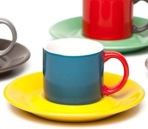 Jansen+co Espresso Mug and Saucer Set in Blue and Yellow