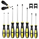 Aoyfuwell 11 Pcs Magnetic Screwdriver Sets: 5 Phillips Screwdriver Set & 5 Slotted Flat Head Screwdrivers Tool Set, Heavy Duty Professional Flathead Screwdrivers, Electrical Electrician Hand Tools