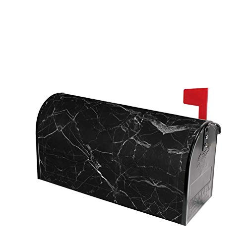 Image of Dujiea Black Marble Mailbox Wrap - Waterproof Magnetic Post Box Cover - Large Size 25.5 inchL x 21 inchW - Garden Yard Outside Farmhouse Home Decor