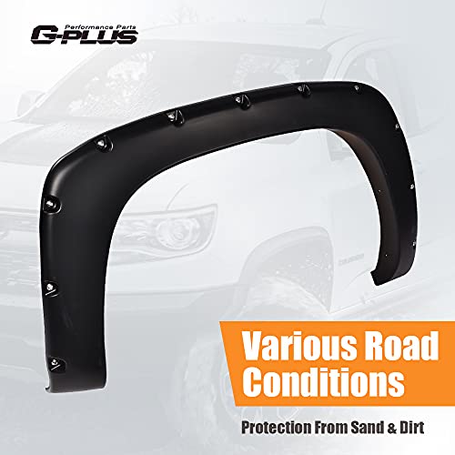 G-Plus Fender Flares Compatible With 04-08 Ford F150 With 66.0"/67.0"/78.0"/96.0" Bed Length(Not Fit Heritage Models), 07-08 Lincoln Mark Lt With 67.0"/78.0" Bed Length Smooth Wheel Protector 4Pcs #TOP1