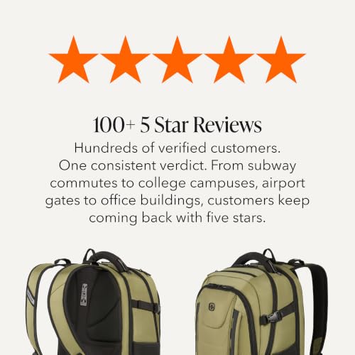 SwissGear Travel Tech Pro Laptop Backpack – Fits Laptops up to 16” – ScanSmart TSA-Friendly Backpack with Multiple Organizer Pockets – Olive - image 8