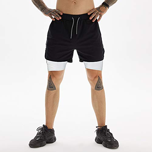 Image of OEBLD Mens Athletic Shorts 2-in-1 Gym Workout Running 7'' Shorts with Towel Loop