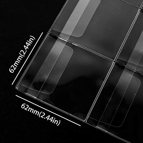 Image of 120 Pocket Coin Binder Pages 2.44 inch Collection Album Holder 10 Pcs | OSOPOLA Acidfree PVC 62x62mm Pockets Fit Coins With A Diameter Below 57mm 10 Binder Sheets 12 Pockets /Sheet CS03212