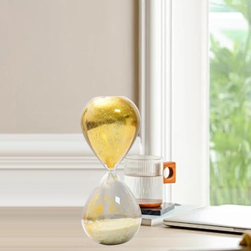 Sablier en verre borosilicate épais objet design doré maison