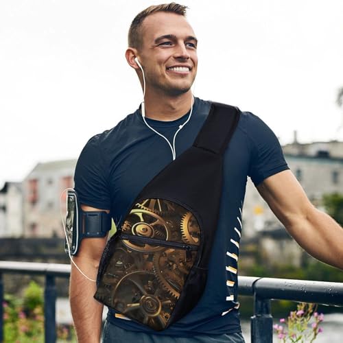 Mochila cruzada estilo steampunk para senderismo y viaje miniatura 3