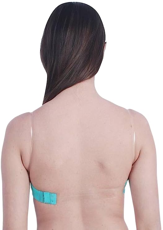 Image of Women's Balconette Bra Transparent Strapless Backless Invisible Clear Back Underwire Pushup Padded Bra Cups Demi