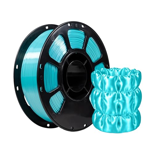 Image of iBOSS 3D Printer Silk Filament, Shiny Silk PLA+ Filament 1.75mm, Smooth Silky Surface PLA Plus, Great Easy to Print for 3D Printers, Dimensional Accuracy + /- 0.02mm, Silk Pearl Blue 1KG