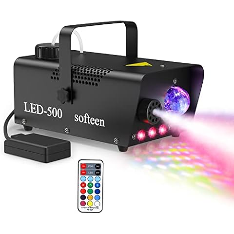 Fog Machine,Smoke Machine with LED Lights,Fog Machine with Disco Ball Lights,With 3 LED Lights, 1 Disco Ball Light,1 2-in-1 Wireless Remote Control,2800 CFM Spray,For Christmas,Wedding,Halloween,Party Cover