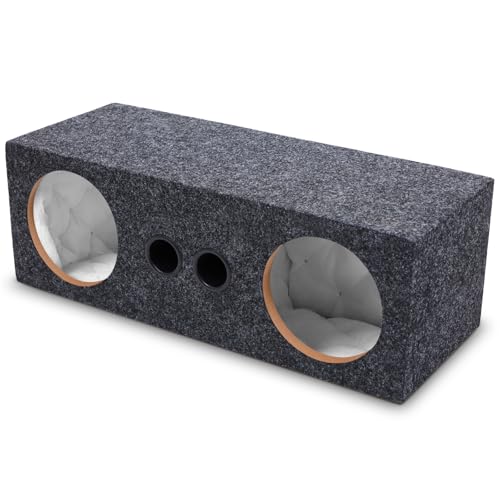 Datanly 6.5 Inch Car Audio Enclosure Box Sealed Covered Car Audio Vehicle Speaker Box with 2 Slot Port Vent for Improves Stereo and Sound System Accessories