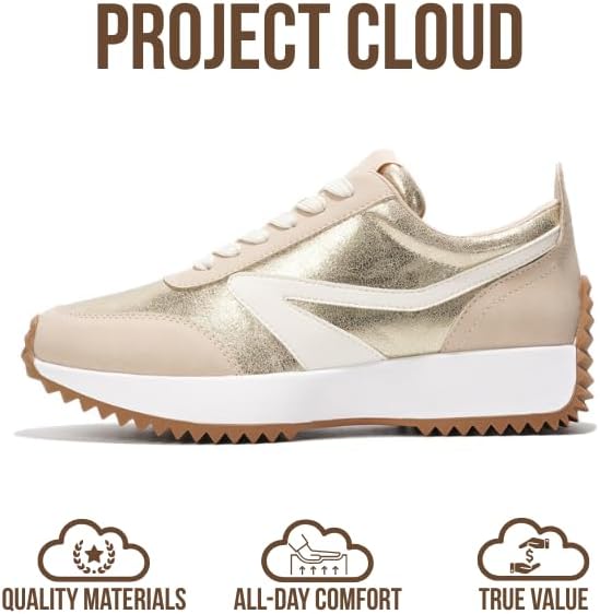 Project Cloud Womens Sneakers - Memory Foam Insole and Lightweight Spring Shoes - Non-Slip Lace Up Trendy Shoes - Fashion Sneakers for Women 2026 (Serena) - Image 4