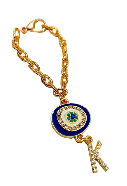 Morel Sturdy Rose Gold Watch Charm of Evil Eye and K Initial Diamond Alphabet Pendant, Watch Charm, Watch Accessories, Giftable for Wife, Sister or Friends Pack of 1 (B09YQMR3QL) Amazon Price History, Amazon Price Tracker