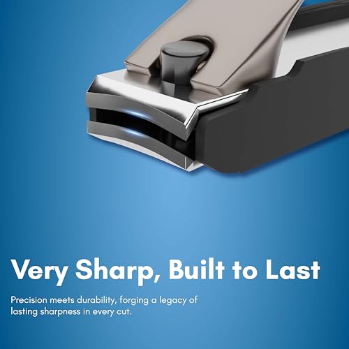 Beauté Secrets 2 Pieces Nail Cutter Set with Catcher, No Splash Fingernail Toenail Clippers Nail Cutter Set, Black Stainless Steel, Good Gift for Women and Men (BS-MT-25A) - Image 4