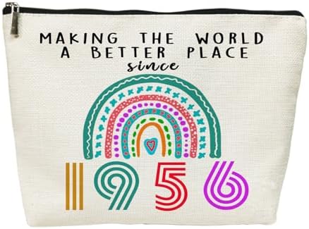 SIUNY 70th Birthday Gifts for Women Cosmetic Bags, Funny 1956 70 Year Old Birthday Decorations Gift Ideas Makeup Bag for Grandma, Mom, Her, Wife, Sister, Aun Makeup Travel Bag (1956)