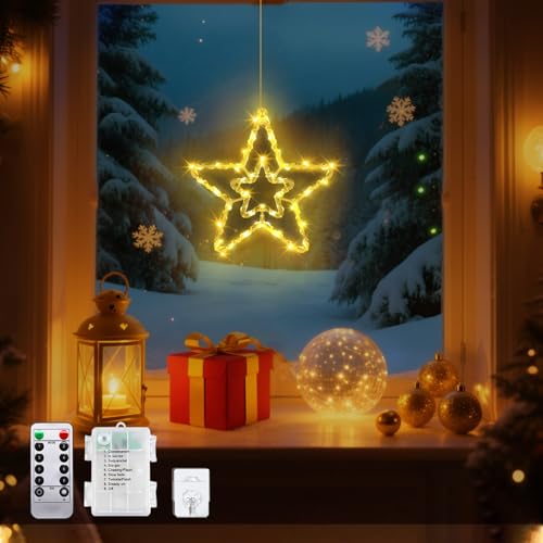 taiyongkang Weihnachtsdeko Fenster Beleuchtet – 40 LED Stern für...