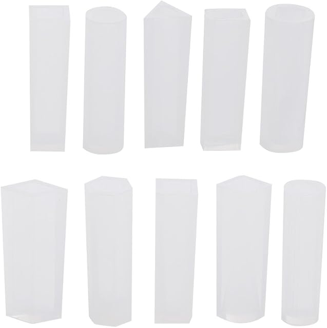 10 Pcs/Set DIY Jewely Cylinders Stripe Silicone Mold, Multifunctional Resin Pendant Making Mould Transparent Handcraft Jewelry Gifts