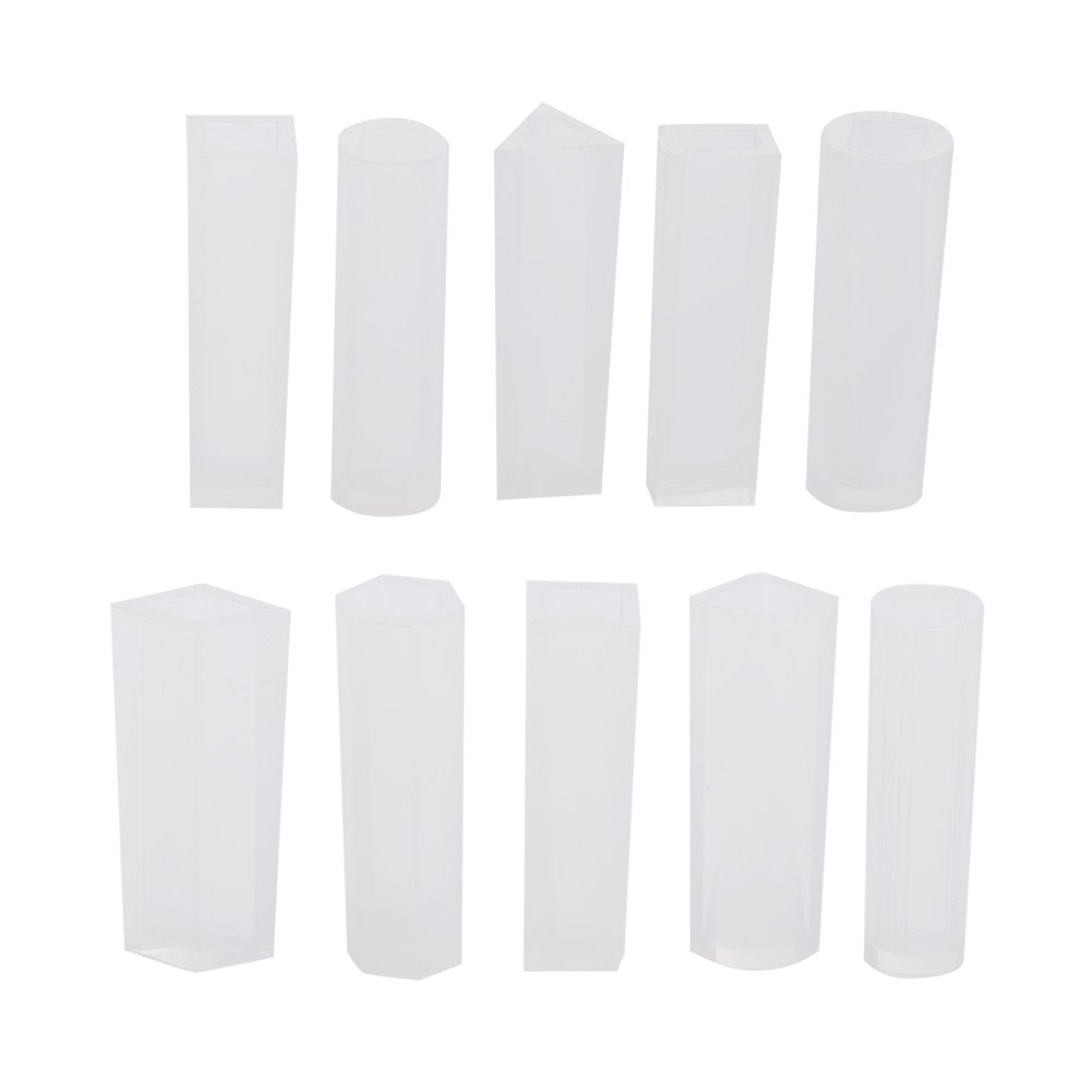 HEEPDD Resin Molds, 10Pcs Jewelry Casting Molds with Cylinder Cube Shapes for DIY Craft Making, Resin Moulds for Pendants Keychains Coasters and Home Decor