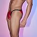 Lejafay Men's Silky Sheath Bulge Pouch Thong Sexy T-Back G-String Underwear Low Waist Underpants Red One Size