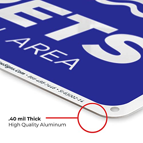 Cartel de aluminio 10x14 para área de piscinas sin mascotas miniatura 6