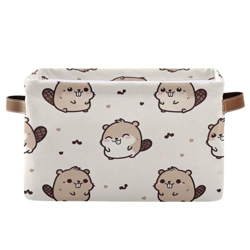 PaChyLuu Cute Storage Basket Bin Canvas Fabric Organizer Toys Basket with Handles for Home Office Nursery, Clothes, Gifts, 1 Pcs