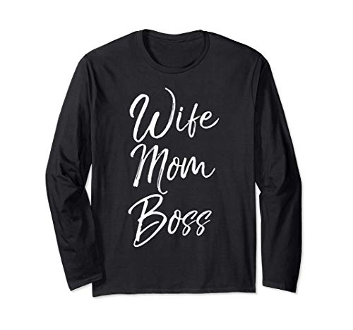 Cute Mother's Day Gift for Women Entrepreneurs Wife Mom Boss Maglia a Manica