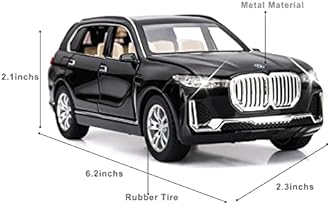 1:32 Bmw X7 Toy Car Metal Pull Back Diecast Car With Openable Door And Sound Light, Gifts Toys For Kids? Black ?