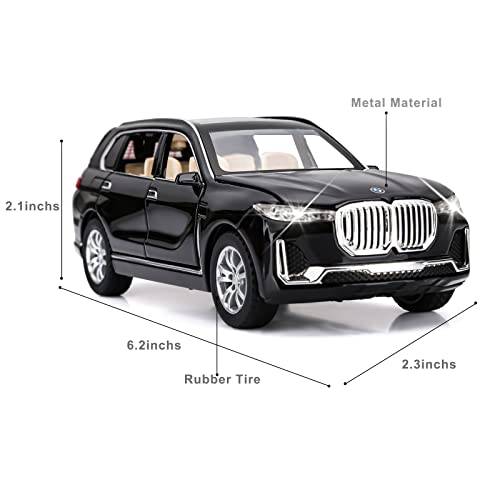 1:32 Bmw X7 Toy Car Metal Pull Back Diecast Car With Openable Door And Sound Light, Gifts Toys For Kids? Black ?