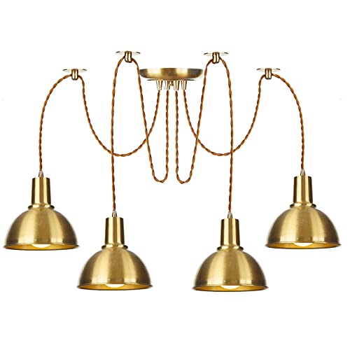 Éclairage de lustre moderne en laiton doré pour îlot de cuisine