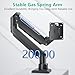 WALI Ultrawide Monitor Arm for 13 to 49 Inch Heavy Duty Curved Screens, Holds 33 Lbs, Adjustable Gas Spring Single Monitor Desk Mount with C-Clamp, Grommet Base, 75x75/100x100 VESA, (GSM001XL), Black