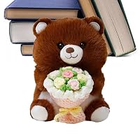 Peluche Con Ramo De Flores – Muñeca De Felpa Para San Valentín, Regalo Romántico Para Novia, Esposa O Niña, Ideal Para Cumpleaños, Bodas Y Navidad