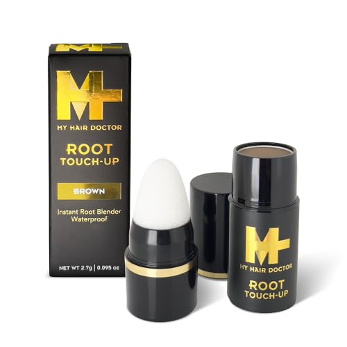 MHD Root Touch Up | Root Touch Up Powder for Colour Touch Up & Root Cover Up | Easy Application for Instant Root Cover Up & Grey Coverage | 2.7g Brown
