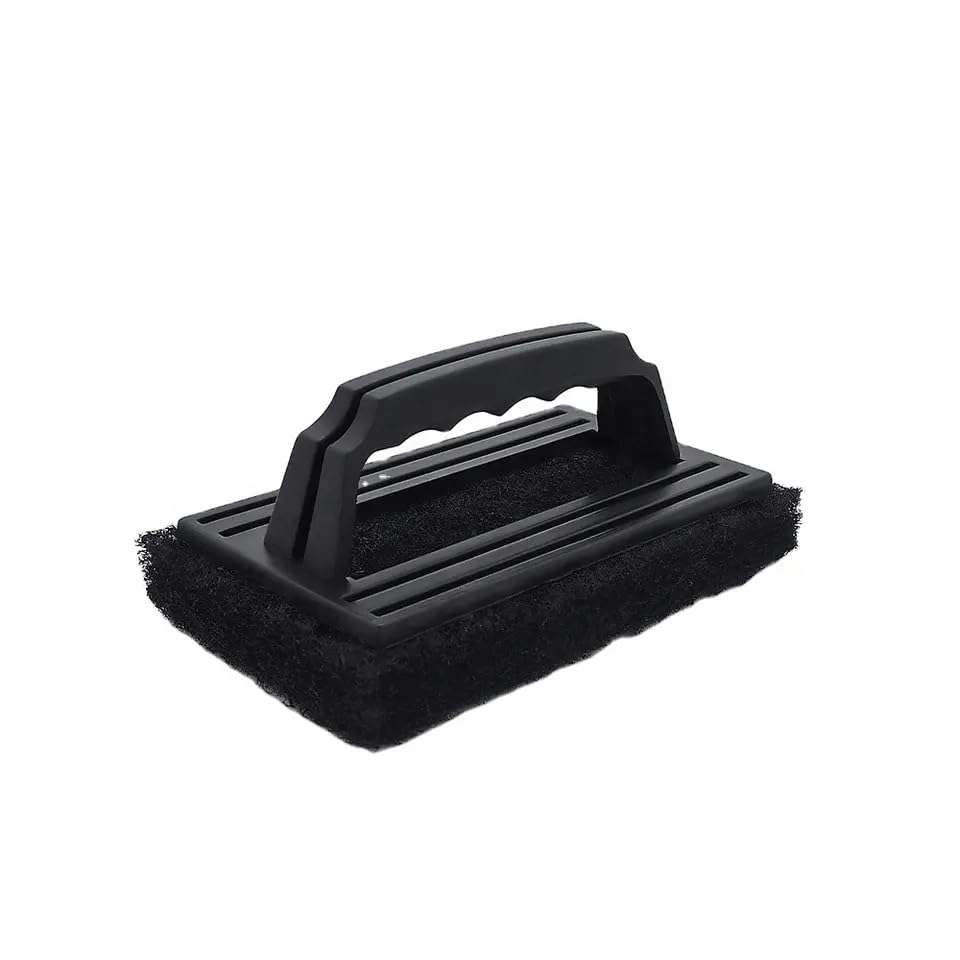 3-Pack Heavy-Duty Black Scrubber Brush for Grills, Griddles & Bakeware - Cold Surface Use Only, Durable Bristles, Ergonomic Handle, Ideal for Home,
