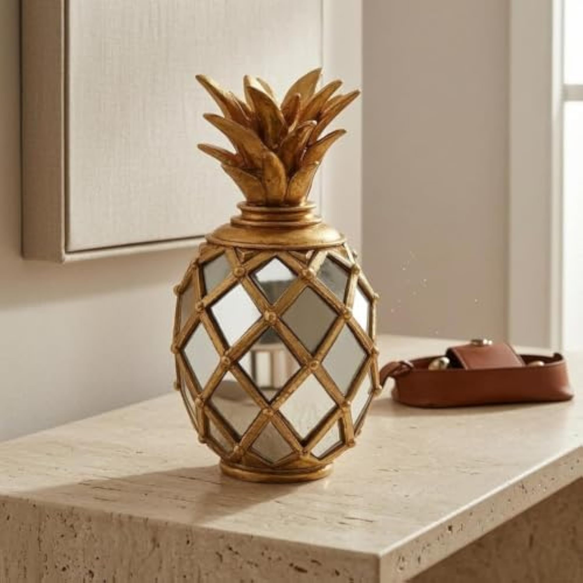Lattice Pineapple Candleholder, Resin Faceted Pineapple Holder