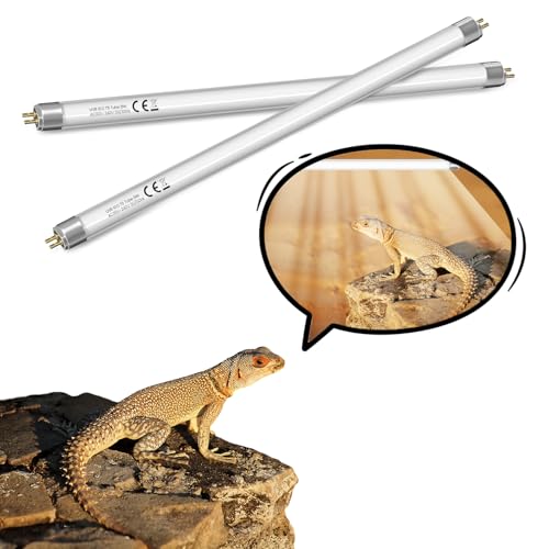 GlowUp 12inch T5 8W 10.0 Reptile UVB Bulb T5 UVB Reptile Light Bulb UVA UVB Lamp Tube for Bearded Dragons Turtles Chameleon and Lizards Tropical Desert Reptiles- 2Pack