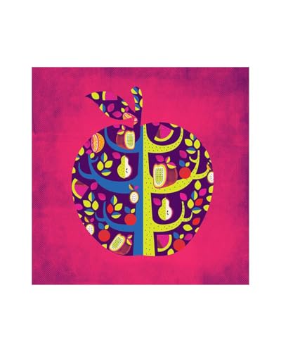 Image of Chumbak Square Archival Paper Small Square Apple Art Print with Frame