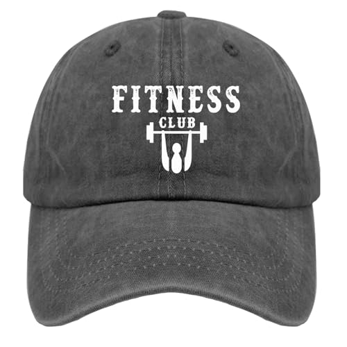 TANKWORLD Fitness Club Hat for Women Baseball Caps Trendy Washed Dad Hat Fitted, Pigment Black