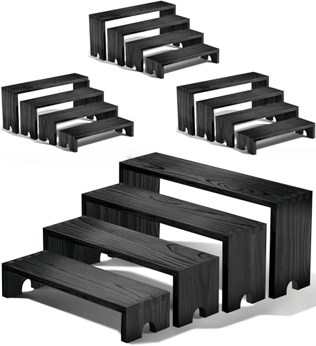 Soportes de pasteles de madera apilables para optimizar mesas de eventos 2