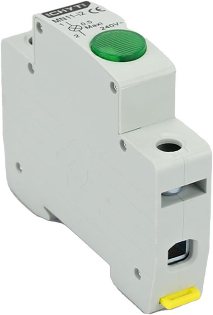 Led Rail Type Signal Light Circuit Breaker Distribution Box Cabinet Power Indicator 240V Red Yellow Green (Color : Yellow)