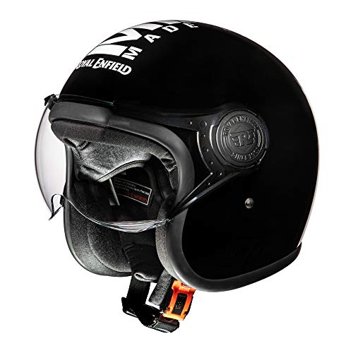 Image of Royal Enfiedl MLG Open Face with Visor Helmet Gloss Black & White (XL)62 CM (RRGHEM000207)