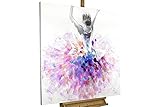 El cuadro acrílico 'Primera bailarina' de medidas 80x80cm es una obra de arte moderno pintada a mano con el tema ' Fucsia '. No es una impresión de poco valor; podrá sentir la intensa textura de los colores acrílicos.