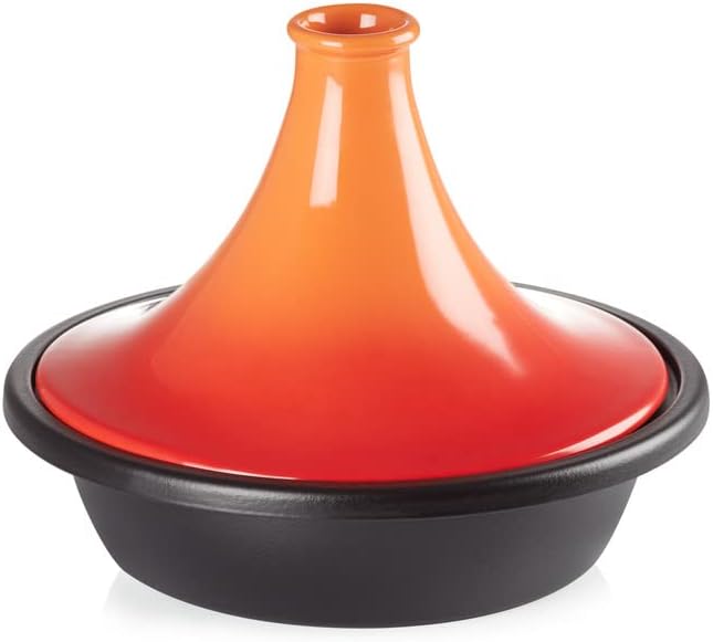 Le Creuset Tagine with Cast Iron Base and Stoneware Funnel Lid, Dishwasher and Oven Safe, For All Hob Types, 31 cm Base, 3.3 Litre, Volcanic, 25138310900422