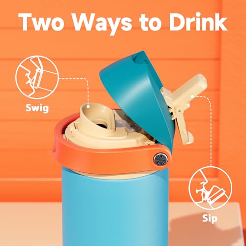 Image of 24 oz Insulated Water Bottle for Men: Meoky Stainless Steel Water Bottle with Straw and Spout Lid - Leak Proof, Cold for 24 Hours, Fits in Car Cup Holder, BPA-Free for Sports Travel, Summer Sweetness