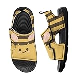 Pointodoor Little Big Girls Sandals Kids Toddler Fashion Breathable Summer Open Toe Hiking Sandals Outdoor Athletic Water Shoes Cute Bee Stripes