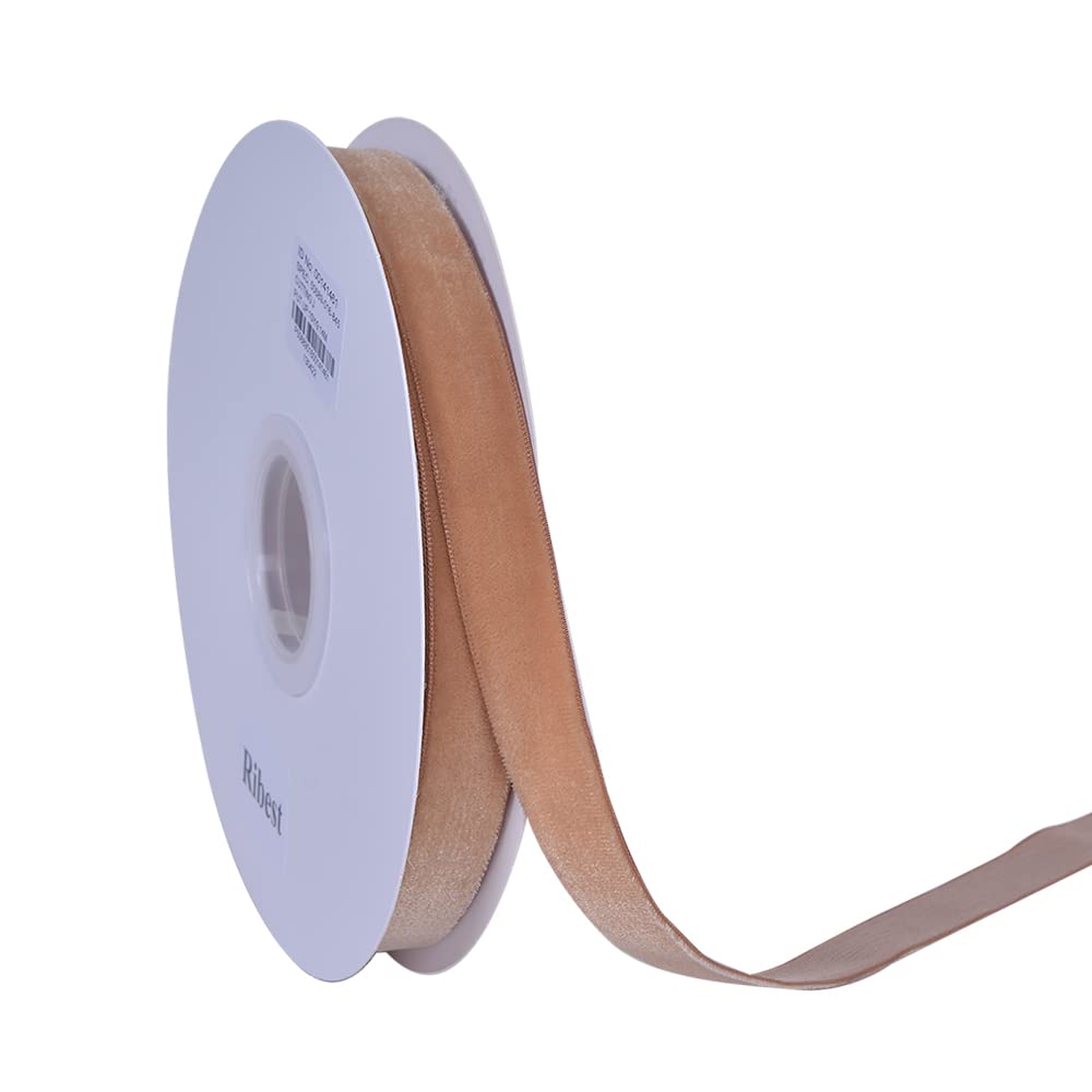 RibestRibest 5/8" Chipmunk Velvet Ribbon by 10 Yards Spool for Chocker Craft Gift Wrapping Decoration