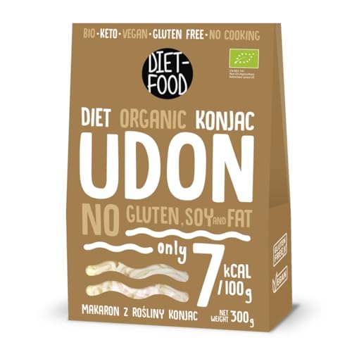 Bio Shirataki Konjac Udon Nudeln 385 g Kalorienarm Glutenfrei Vegan aus Konjakwurzel reich an Ballaststoffen DIET-FOOD