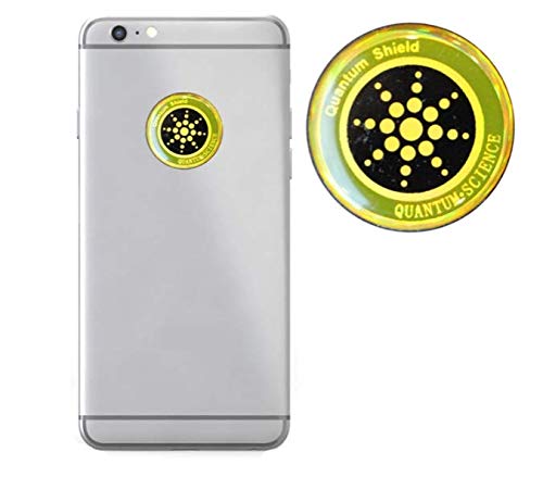 Quantum Shield - Armonizador adhesivo (0,5 x 7 cm, negro/dorado), protección contra la radiación EMF para tablet, smartphone, portátil