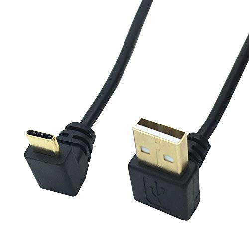 Type-C 3.1 変換アダプタ、USB2.0オスに Type-C オス90度の上向きケーブル 超高速データ転送(最大5Gbps) USB Type-C機器対応 変換 延長 コネクタ