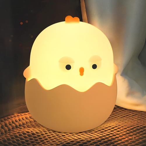 Image of Egg Shell Chicken Night Light Creative Light Cute Bedroom Decor with 7 Shades of Dazzle with Adjustable Brightness Getting up at Night Feeding Bedside Lamp Presents